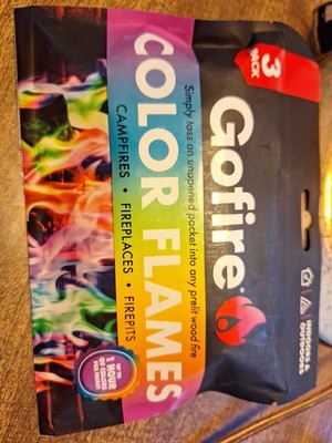 Go Fire Color Flames for Campfires Fireplaces  Three Pack