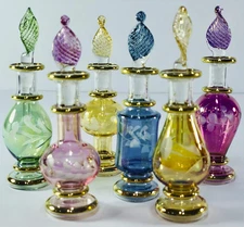 Egyptian Perfume Bottles Mouth Blown Glass Genie Bottles Potion Perfume Bottles