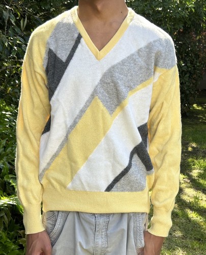 Lyle & Scott, Vintage Lyle & Scott 42 100% Pure Lambswool Sweater Men’s Yellow