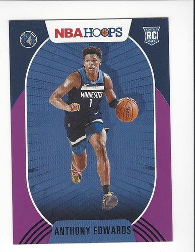 2020-21 Panini NBA Hoops ANTHONY EDWARDS PURPLE ROOKIE RC card #216 Timberwolves