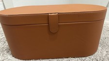 DYSON Airwrap Faux Leather Large Storage Hard Box Brown CASE ONLY 