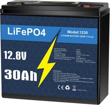 12V 30Ah LiFePO4 Lithium Battery BMS Deep Cycles Fish Finder Trolling Motor Boat
