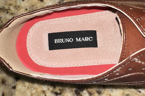 Zapatos Oxford de vestir de cuero marrón con punta de ala Bruno Marc Prince-3 para hombre talla 13 nuevos sin caja - Imagen 4 de 6