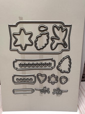 Stampin Up ICONIC IMAGERY Cut And Emboss Dies Retired, New, Tags,