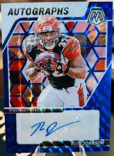 2024 Panini Mosaic Rudi Johnson Blue Mosaic Prizm Autographs /99