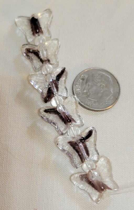 L929 16mm pressed glass butterfly beads. will combine to save on shipping 