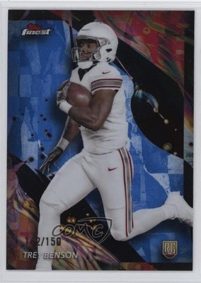 2024 Topps Finest Uncommon Blue Refractor /150 Trey Benson #176 Rookie RC 1r25