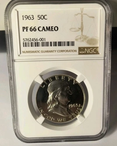 1963 Silver Franklin Half Dollar Proof NGC PF66 CAMEO