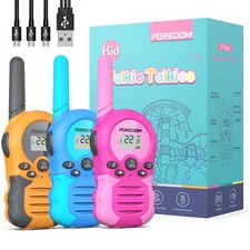 Rechargeable Walkie Talkies for Kids - Long Range 3 Pack, Ages 3-12