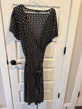 Alfani Women's Wrap Dress Black/White Size 3X