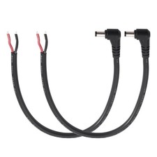 2 PCS 1FT 14AWG 15A 12V Right Angle DC Power Pigtails Cable 5.5mm x 2.1mm