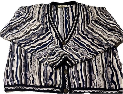 Tundra Canada Bachrach XL Textured Cardigan Sweater Coogi Style