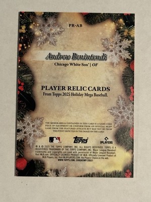 2025 Topps Holiday ANDREW BENINTENDI Player Relic Game-Used Bat