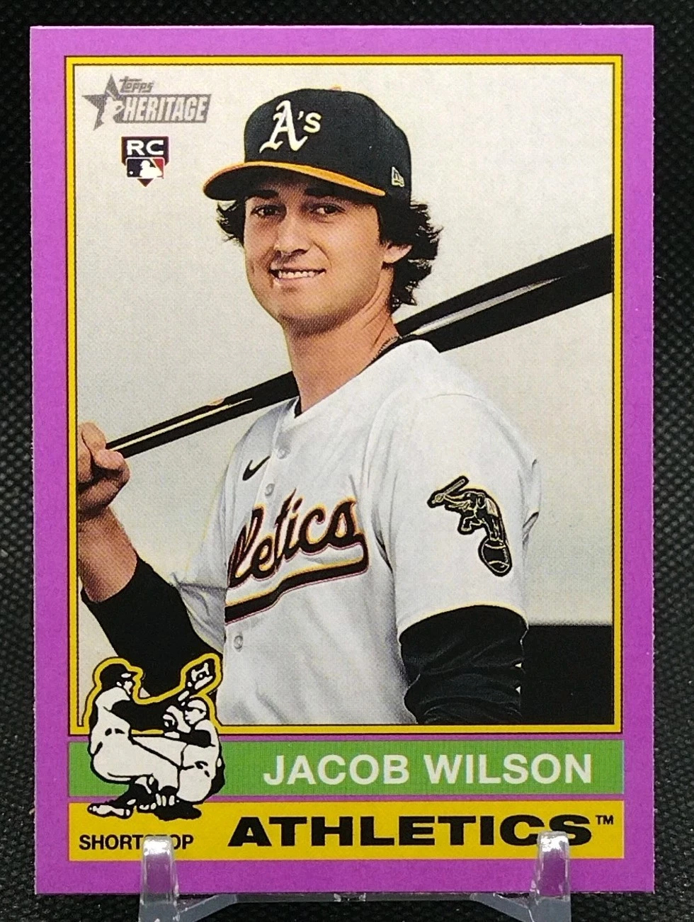 Jacob Wilson RC Light Purple Border Parallel 2025 Topps Heritage #15 Athletics