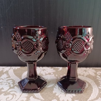 Avon 1876 Cape Cod Ruby Red Glass Small Cordial Wine Goblet 4 1/2'' Vintage