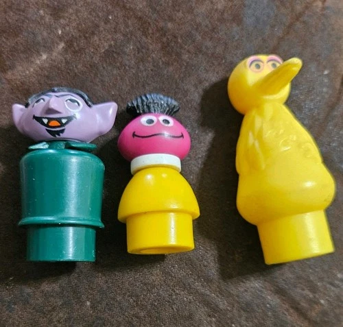 Vintage Fisher Price Little People Sesame Street Figures Lot Of 3