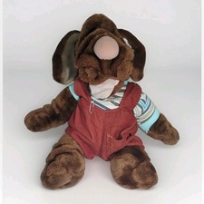 Very Clean VTG Wrinkles Puppet Ganz Bros- Overalls Striped Shirt Brown Nose