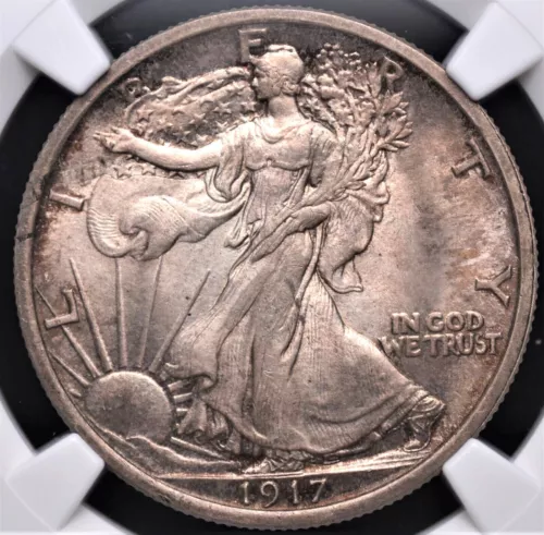 1917 WALKING LIBERTY HALF DOLLAR NGC MS 65 FANTASTIC STRIKE & SHIMMERING SILVER