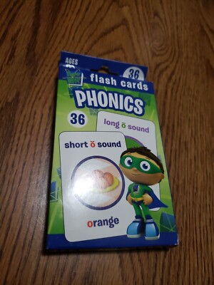 SUPER WHY Phonics 36 Flash Cards 6+ Toddlers / Kids PBS Whyatt New In Box