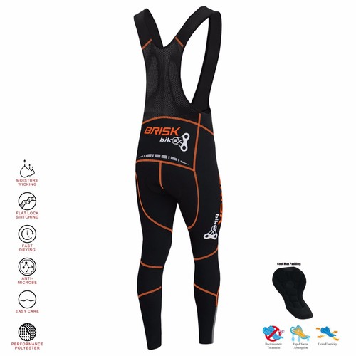 Briskbike Pro Vibrant Compression Tight Fit Cycling Padded Bib Pants Trousers - Picture 12 of 19