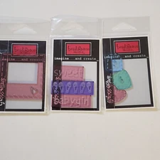 NEW 3 Pkgs Heidi Grace Glass Effects BABY GIRL Frame Words Buttons Acrylic -G