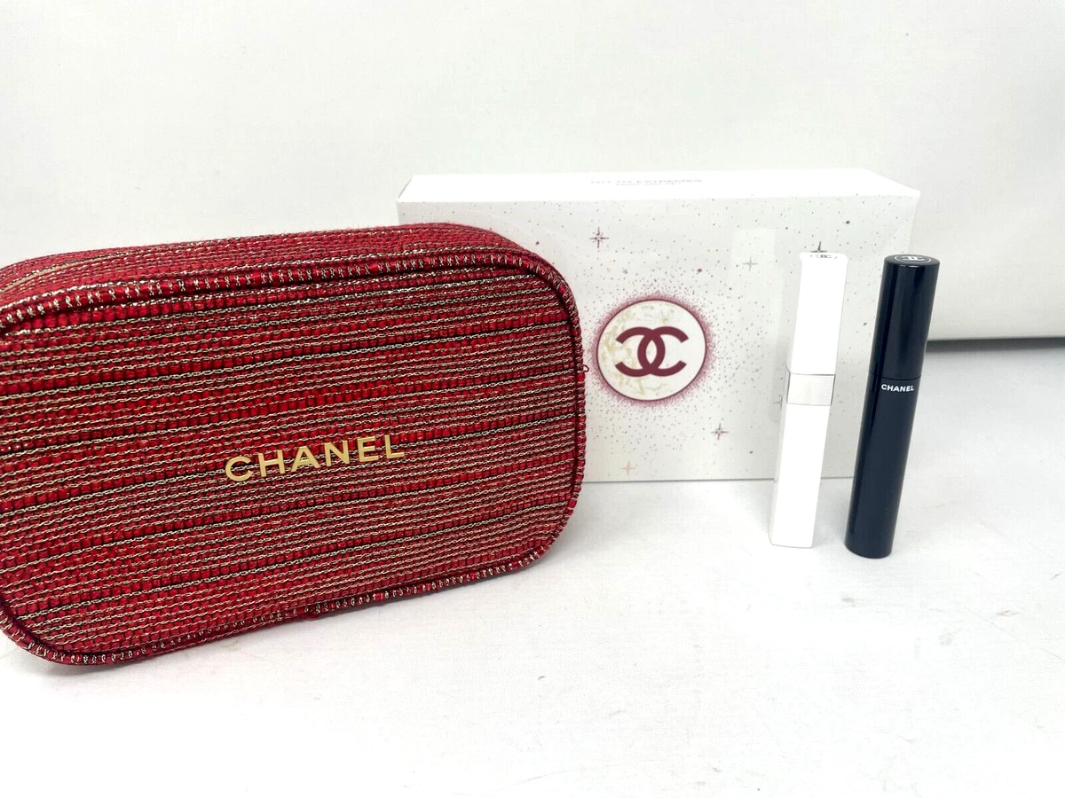 CHANEL HOLIDAY GIFT SETS 2022 TWEED COSMETIC POUCH / WHAT FITS? 