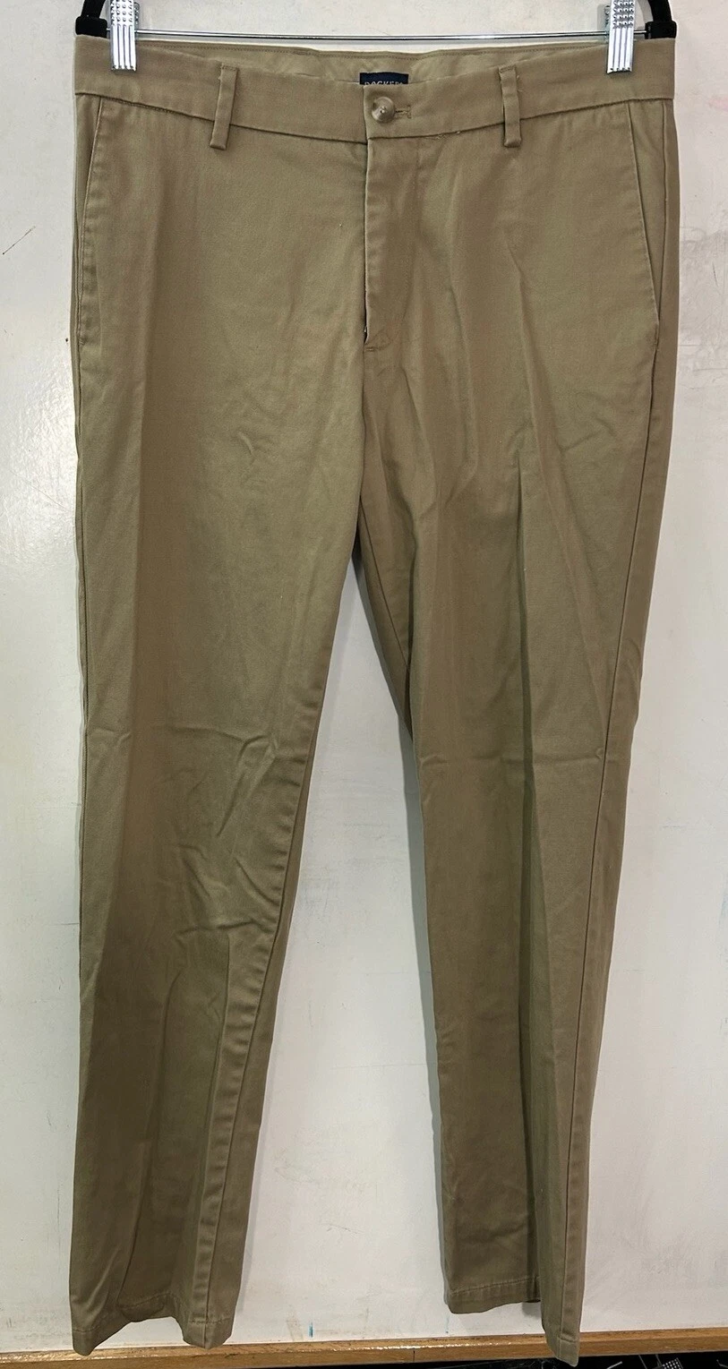 Pantalon Dockers Alpha kaki homme 33X34 coupe slim jambe droite taille moyenne Supreme Flex