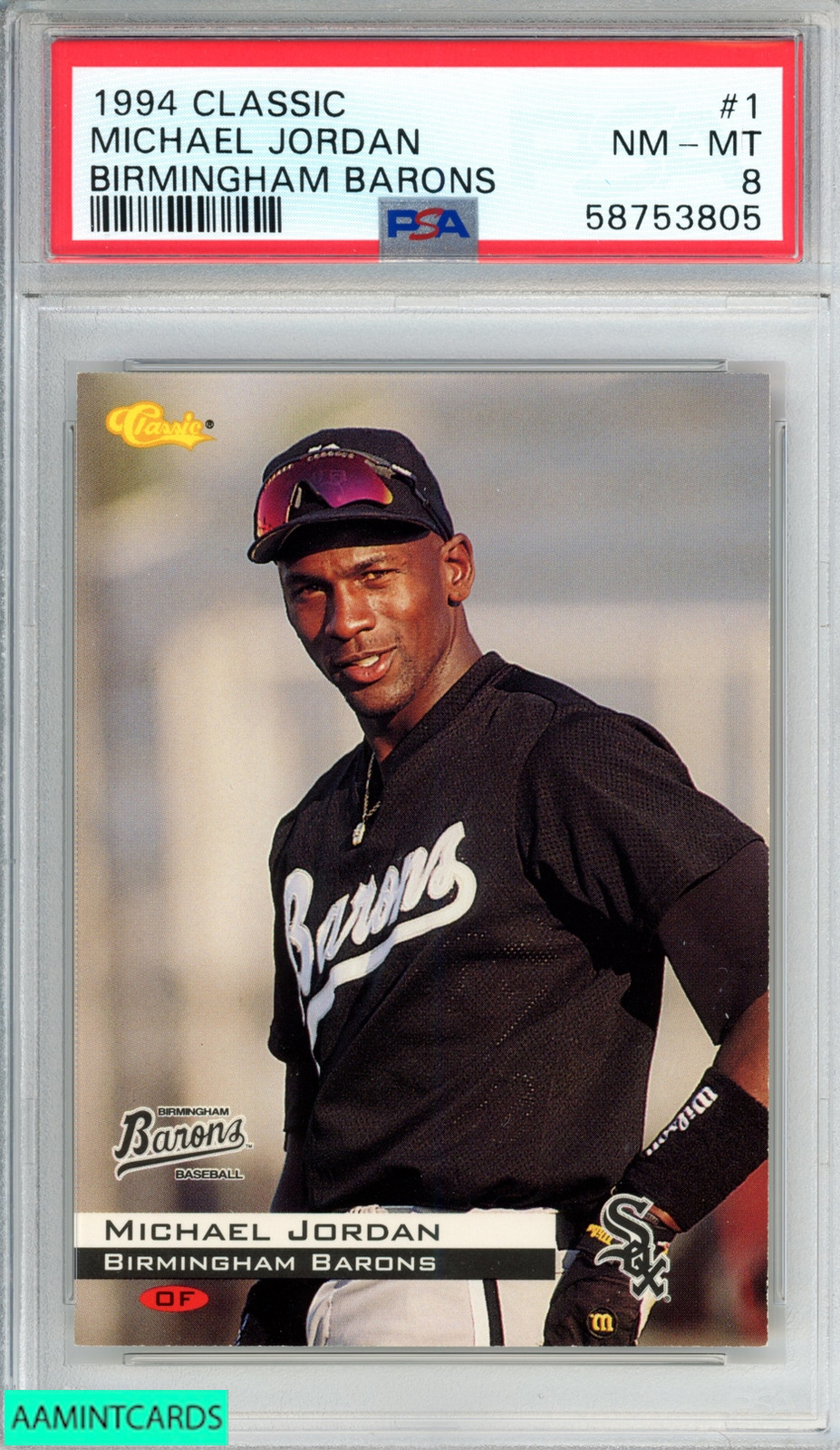 1994 CLASSIC MICHAEL JORDAN #1 BIRMINGHAM BARONS PSA 8 NM-MT