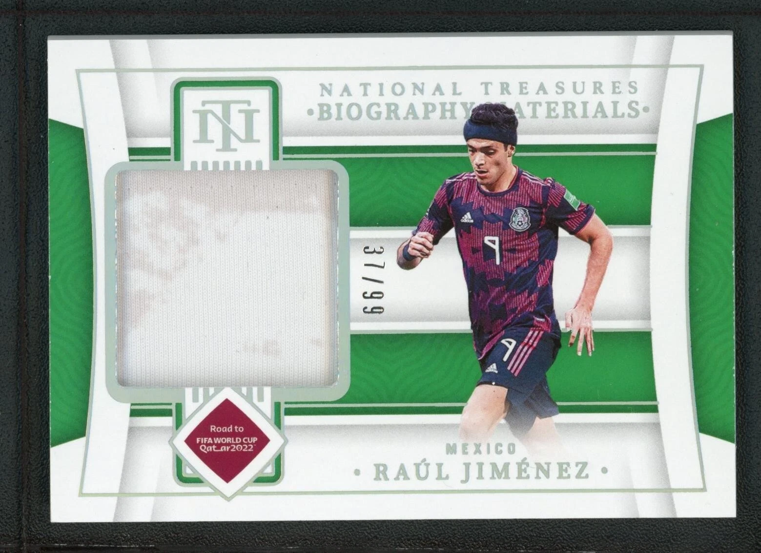 2022 RAUL JIMENEZ 37/99 JERSEY PANINI NATIONAL TREASURES FIFA ROAD TO WORLD CUP