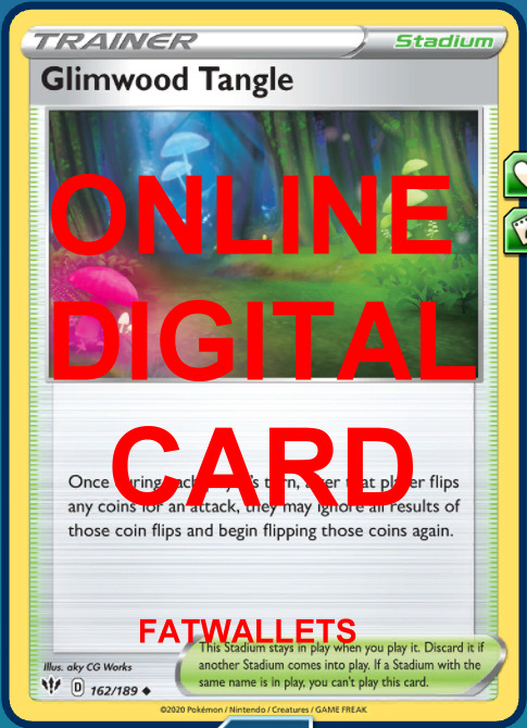 4X Glimwood Tangle 162/189 Darkness Ablaze Pokemon Online Digital Card 
