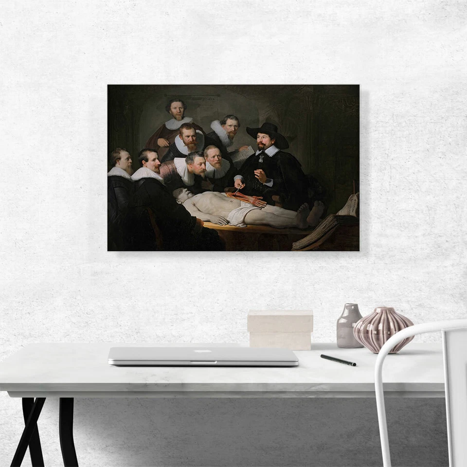 Impresión artística en lienzo The Anatomy Lesson of Dr. Nicolaes Tulp 1632 Rembrandt van Rijn Foto 2 de 4
