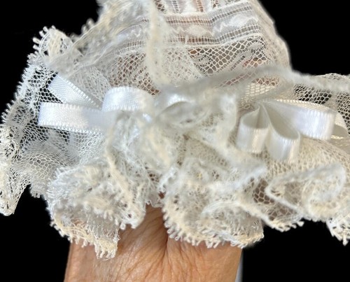 French Victorian Baby / Doll Bonnet All Lace and Silk Ribbons - Picture 3 of 10