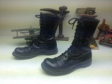 CORCORAN MADE IN USA BLACK LEATHER DISTRESSED LEATHER ENGINEER LACE UP BOOTS 8 E