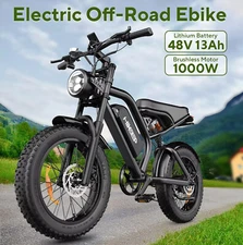 Hikeep 20" Electric bike 1000W Peak 28Mph EBike for Adult Mountain Bike 48V/15AH