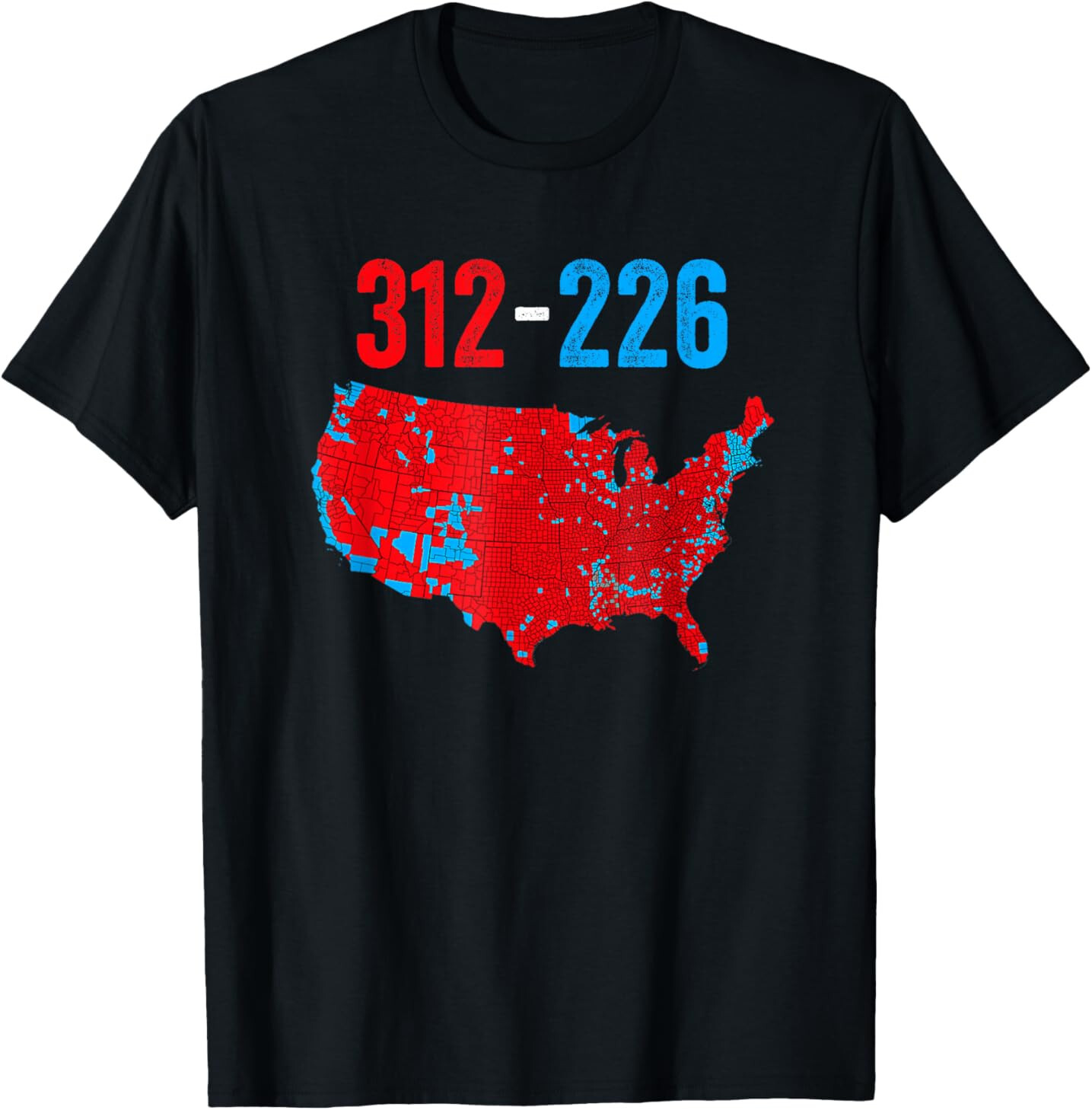 Cool Accurate Map of 2024 Election Funny Election 312 Vs 226 T-Shirt