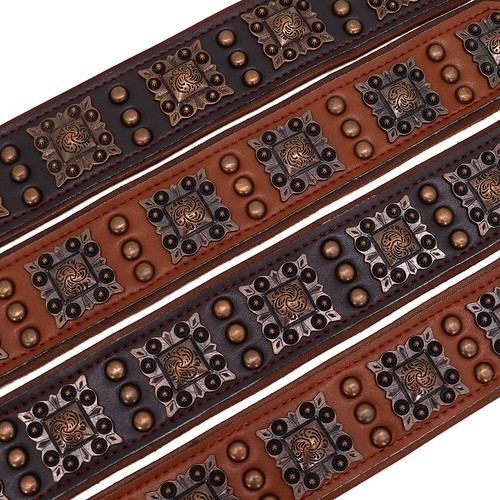 Pitbull Rottweiler Dog Collar Studded Genuine Leather Stud Pet Heavy Duty Wide - Picture 6 of 14