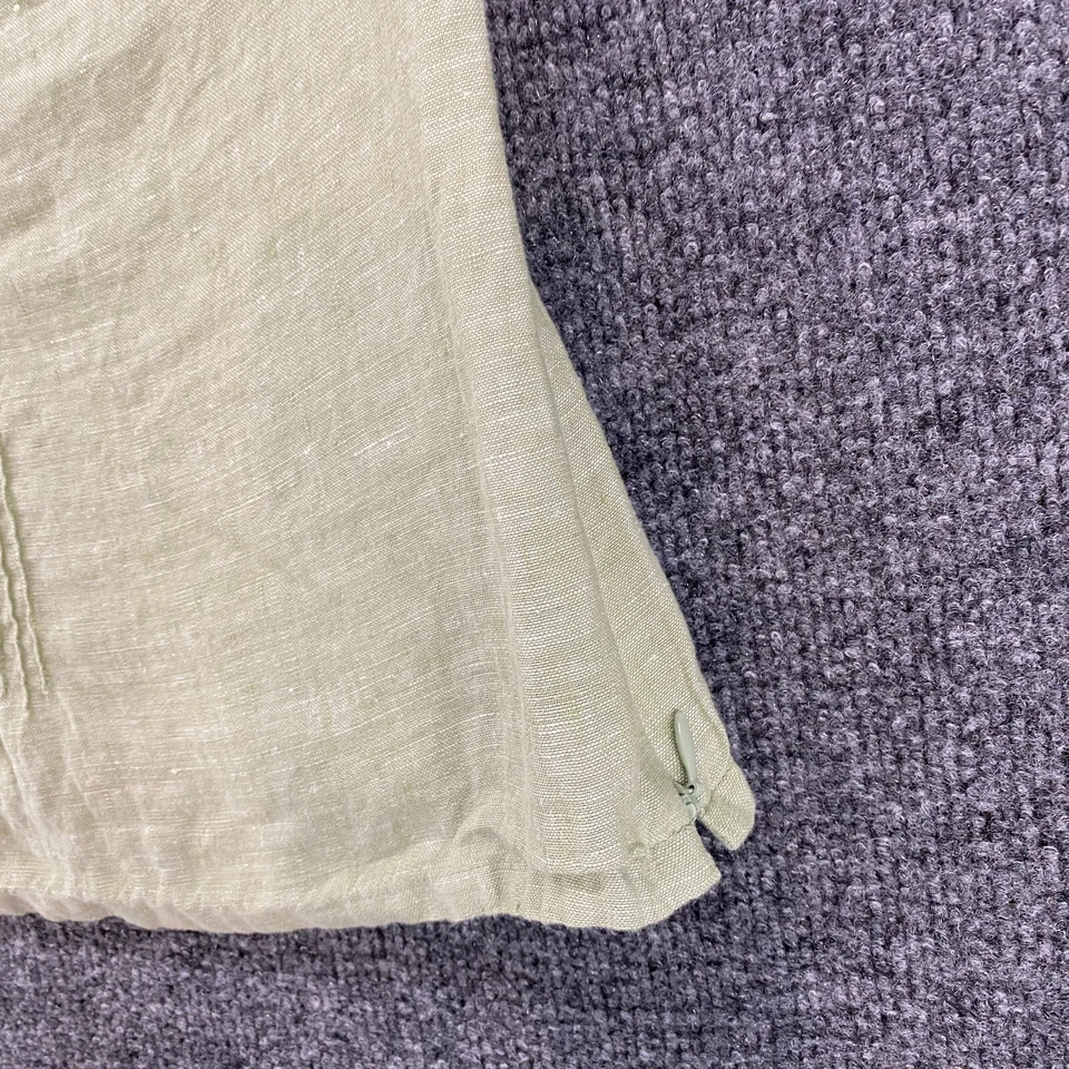 Top de esquina informal para mujer 10 babydoll verde lino sin mangas Cottagecore Beachy Foto 2 de 4