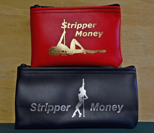 Pole Dancer Stripper Exotic Performer Cash Purse Twin Pack Money Bag - Picture 4 of 12