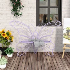 50 inch Cast Iron Metal Garden Outdoor Bench Butterfly Chair Garden Decor Seat