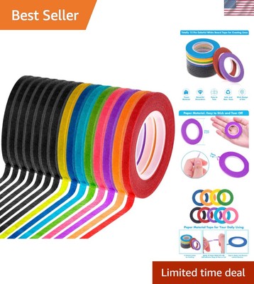 15 Rolls Assorted Color 1/8'' Whiteboard Pinstripe Art Tape for Creative Projects