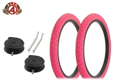 ALTA BMX BICYCLE 20"x 2.125" Pink DURABLE COMP III TIRES HEAVYDUTY TUBES 6PC SET
