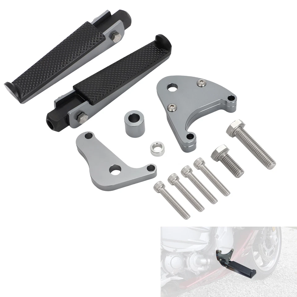 Para Yamaha FJR1300 estriberas plegables de carretera reposapiés y placas de montaje de aluminio Foto 3 de 4