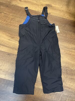 Old Navy Toddler Size 3T Snow Ski Bib Overall Pants Navy Blue Fleece Lined NEW