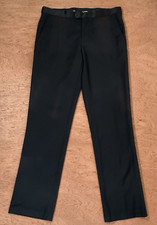 Superlux Tuxedo pants Mens 33x31 Suspender buttons Satin stripes Formal wear