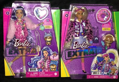 Barbie Extra Doll # 6 & # 8 PETS TEDDY BEAR & PIT BULL BRAND NEW IN HAND 
