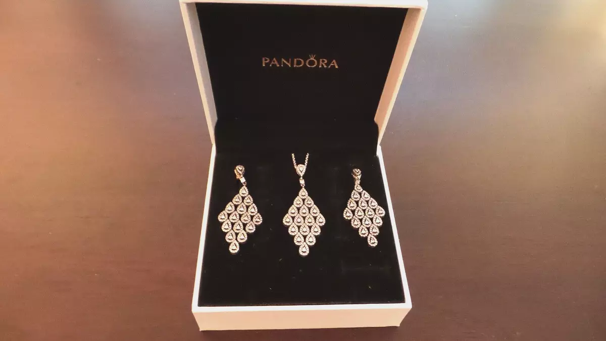 Pandora Signature I-D Necklace and Earring Set