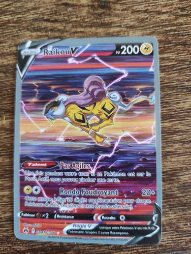 Carte Pokémon : Raikou V GG41/GG70 Zenith Suprême Française NEUF
