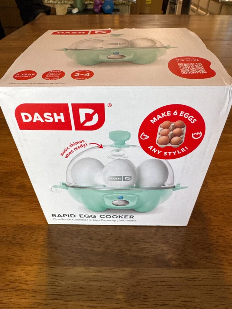 Rapid Electric Egg Cooker with Auto Shut Off 6 Egg Capacity 5.5 Inch DEC005AQ