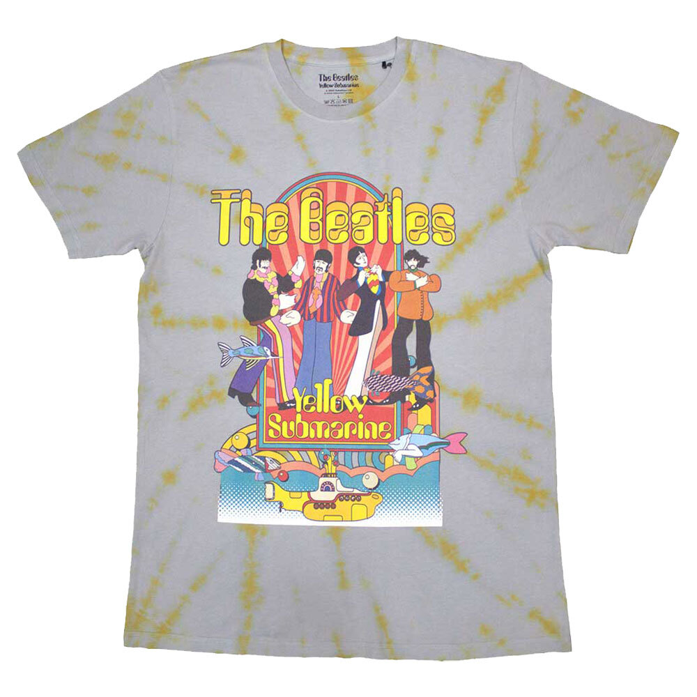 The Beatles Yellow Submarine Band and Fish Dye Wash Graphic T-Shirt