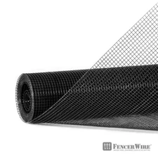 Fencer Wire Hardware Cloth 1/4in Mesh 4x25ft Black Vinyl Coated Fence Roll 23ga